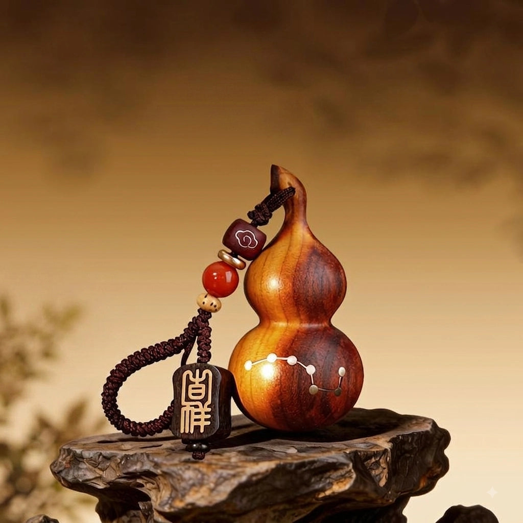桃木精雕葫蘆鑰匙扣